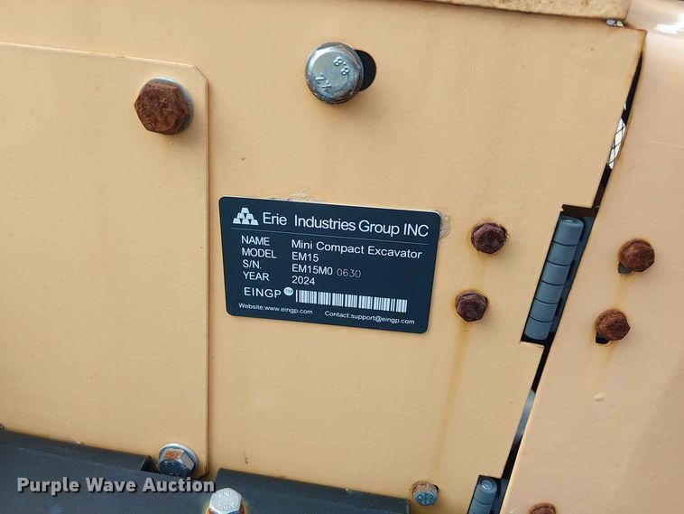 image for item EE1483 2024 Erie Industries EM15 mini excavator