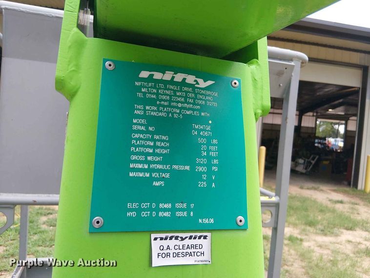 image for item EE1640 2018 Nifty TM34TGE boom lift