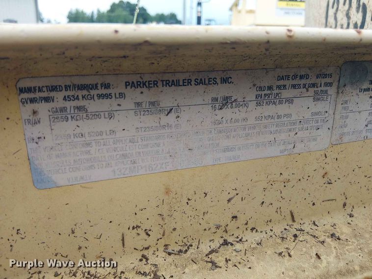 image for item EE1654 2015 Parker Performance utility van