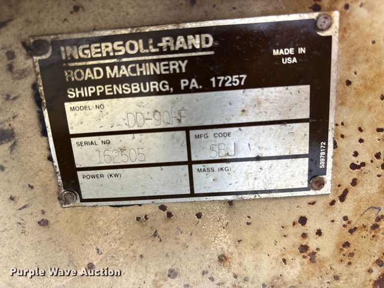 image for item EF1249 1999 Ingersoll Rand DD-90 double drum vibratory roller