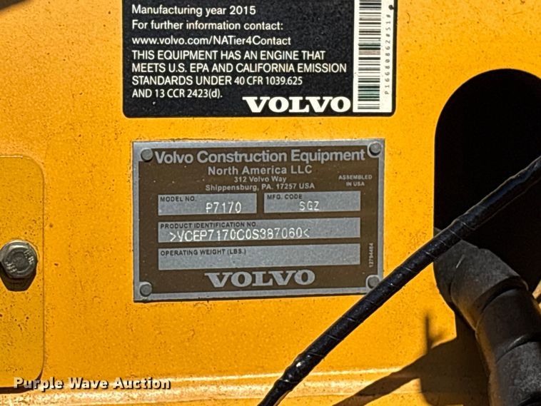 image for item EF1253 2015 Volvo P7170 paver