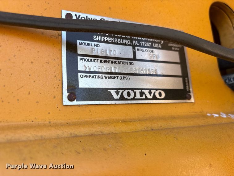 image for item EF1255 2011 Volvo PF6170 paver
