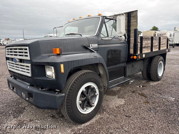 image for item EG9214 1994 Ford F600 dump flatbed truck