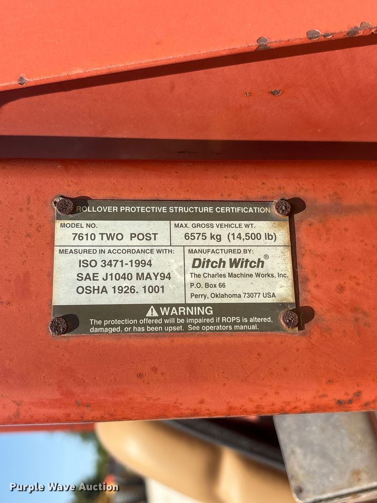 image for item EI5941 2000 Ditch Witch 7610DD trencher