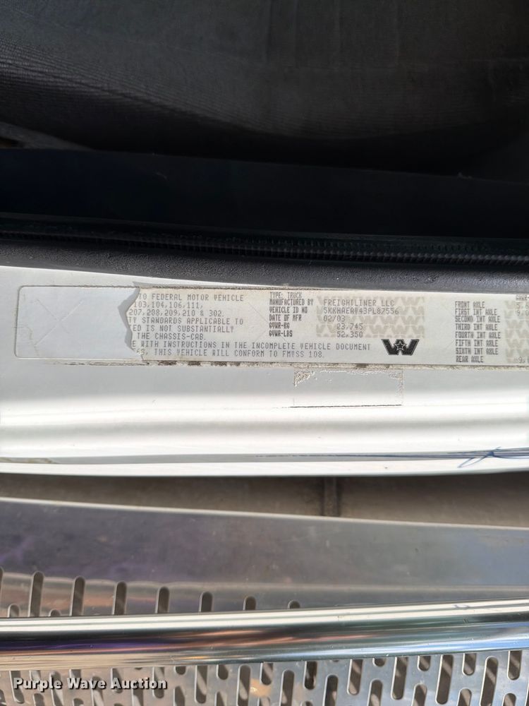image for item EM0137 2003 Western Star 4900 dump truck