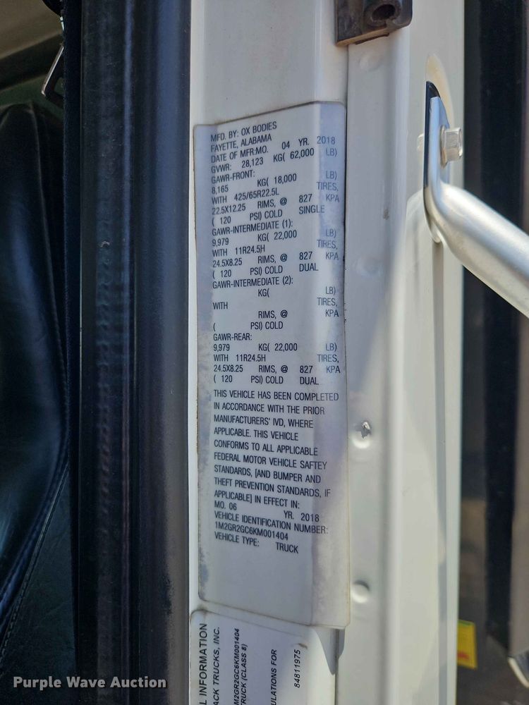 image for item EO8504 2019 Mack Granite dump truck