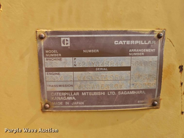 image for item EO8537 1986 Caterpillar D3B Z dozer