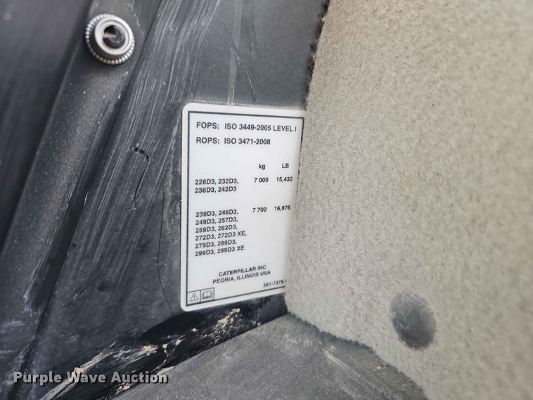 image for item EO8553 2020 Caterpillar 259D3 tracked skid steer loader