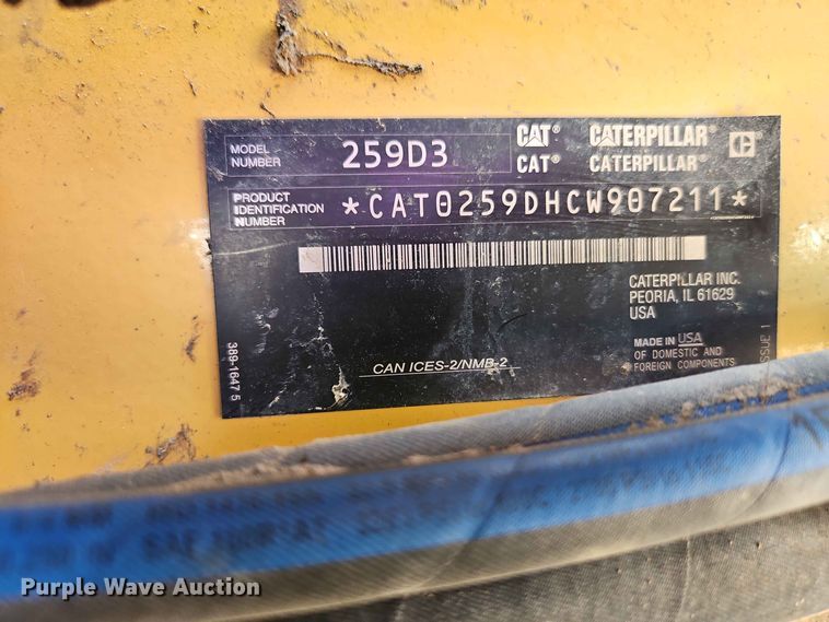image for item EO8553 2020 Caterpillar 259D3 tracked skid steer loader