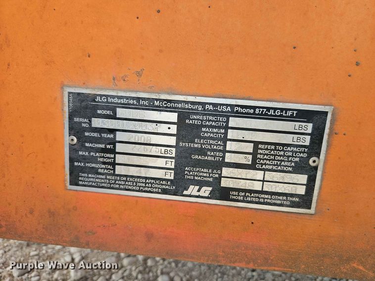 image for item EO8584 2008 JLG 600S boom lift