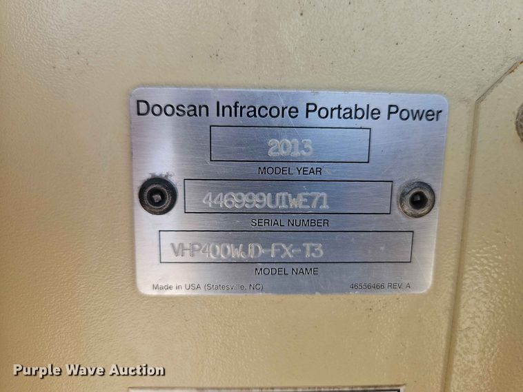 image for item EO8590 2013 Doosan VHP400WJD-FX-T3 air compressor