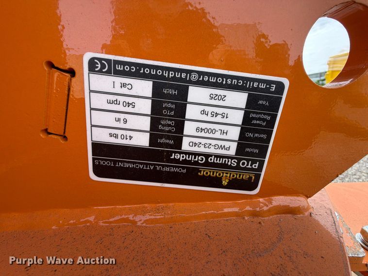 image for item EQ8052 2025 LandHonor PWG-23-24D stump grinder