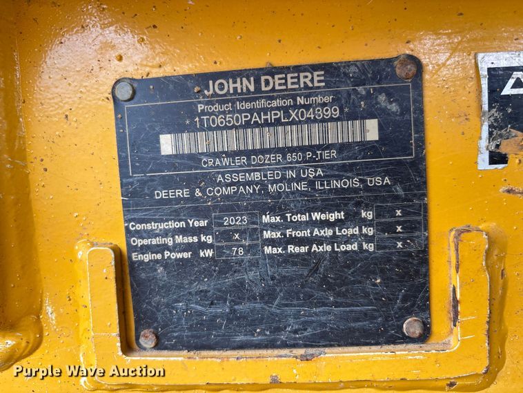 image for item ER3102 2023 John Deere 650 P-Tier dozer