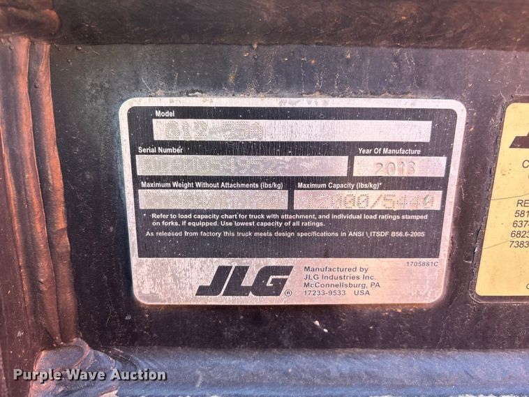image for item ER7672 2013 JLG G12-55A telehandler