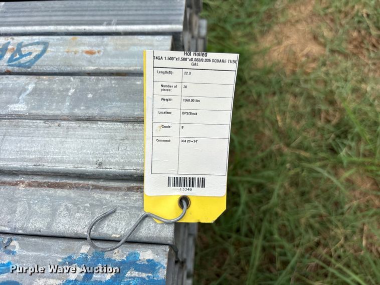 image for item ET0068 (60) joints of galvanized square tubing