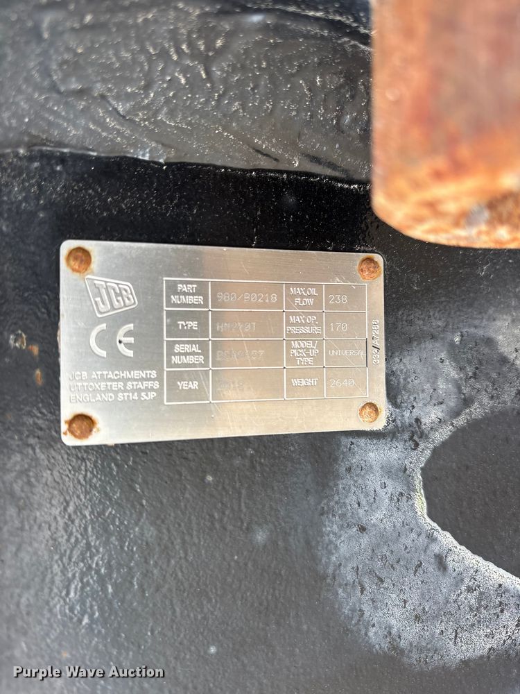 image for item ET2254 2018 JCB HM270T breaker