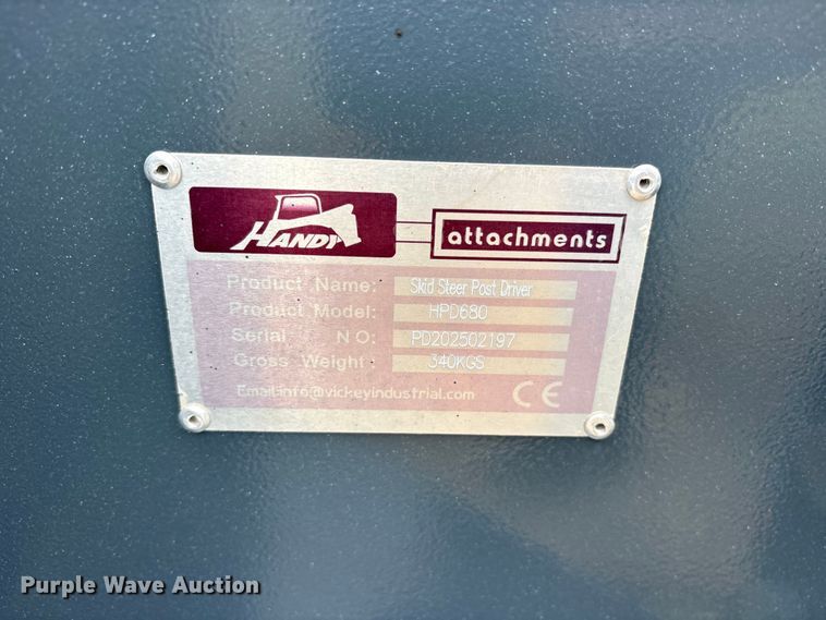 image for item ET2255 2025 Handi HPD680 skid steer post driver