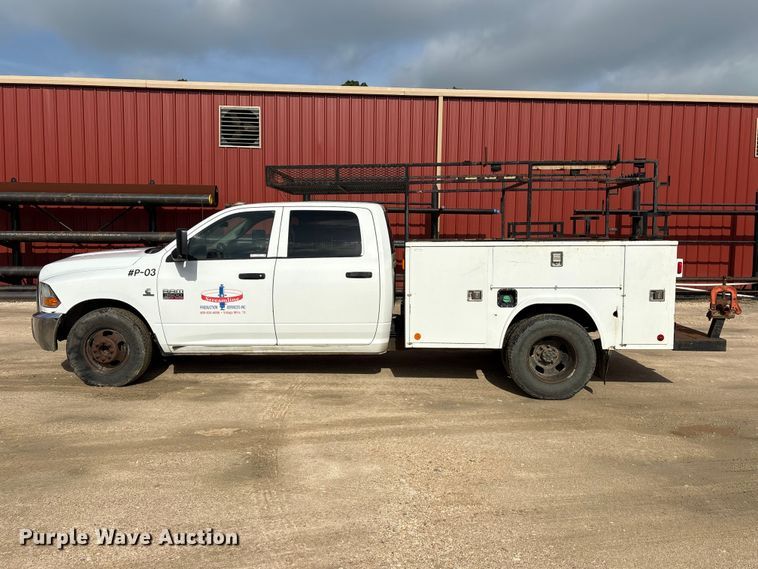 image for item EU0692 2012 Dodge Ram 3500 Crew Cab utility bed pickup truck
