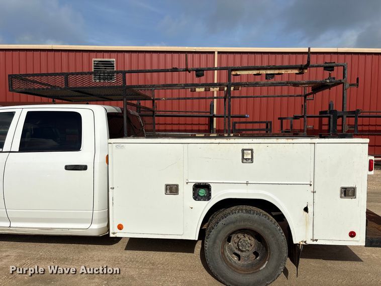 image for item EU0692 2012 Dodge Ram 3500 Crew Cab utility bed pickup truck