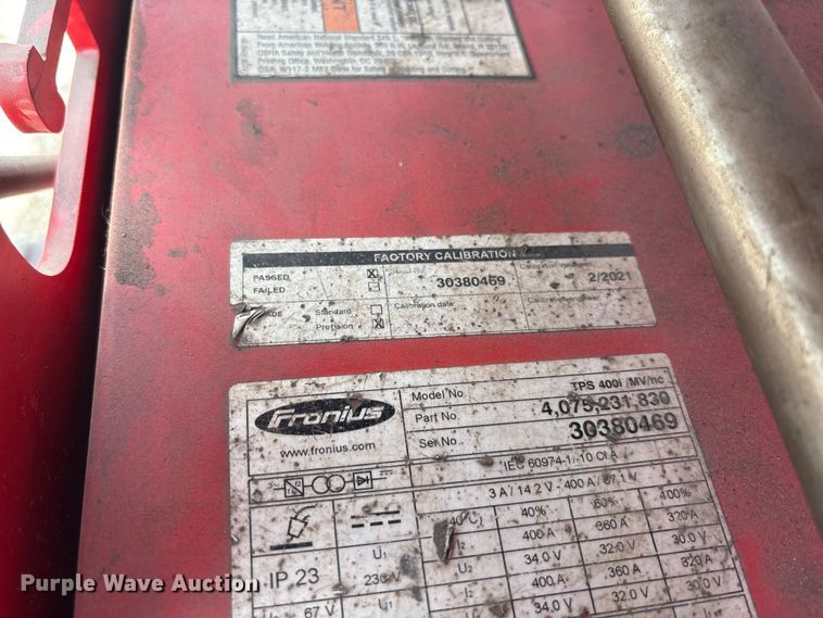 image for item EU5735 (2) Fronius TPS400i coolant welders