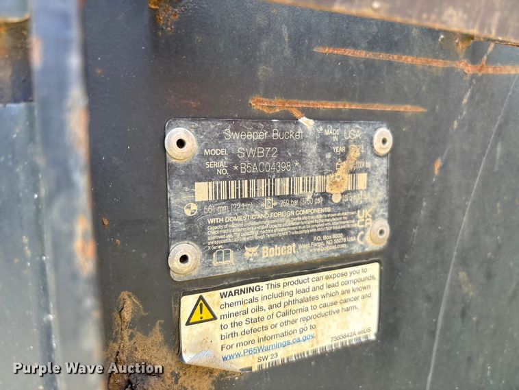 image for item EU5755 Bobcat SWB72 skid steer sweeper
