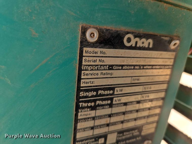 image for item EW0389 Onan 30.0DL6-15R/12771D generator