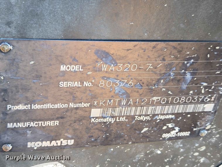 image for item EW0459 2014 Komatsu WA320-7 wheel loader