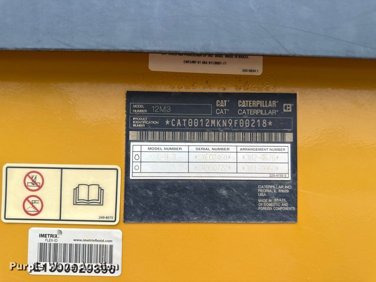 image for item EX1997 2015 Caterpillar 12M3 motor grader