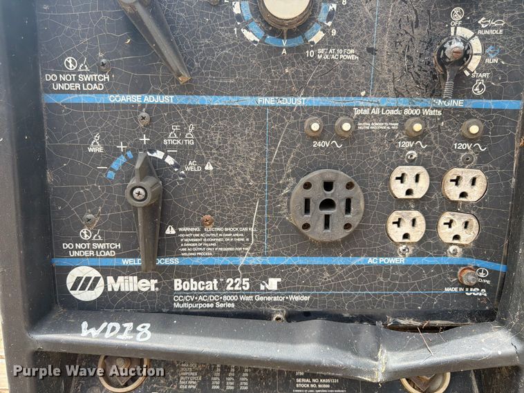image for item EX3010 Miller Bobcat 225 welder/generator