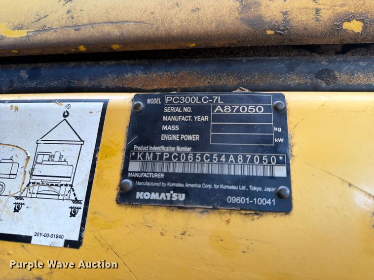 image for item EX3996 2006 Komatsu PC300LC-7L excavator