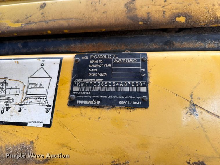 image for item EX3996 2006 Komatsu PC300LC-7L excavator