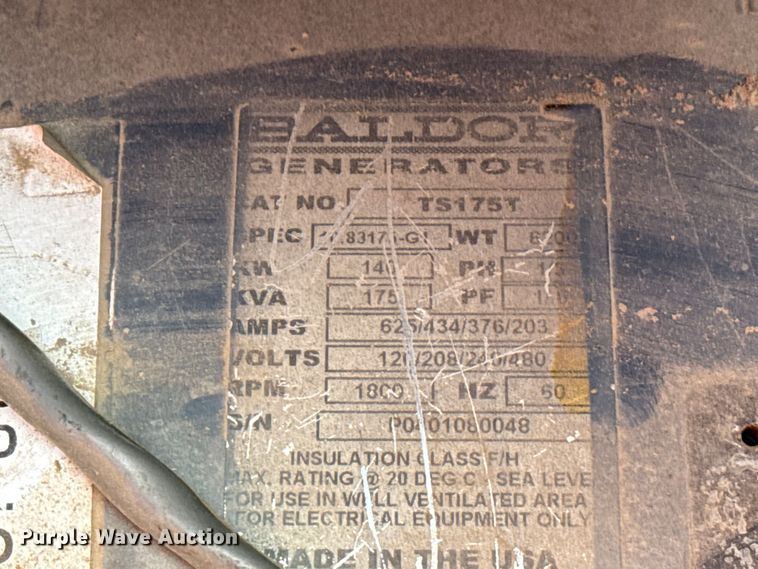 image for item FB6841 2002 Baldor TS175 generator