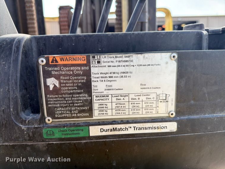 image for item FB7465 Hyster Fortis 60 S60FT forklift