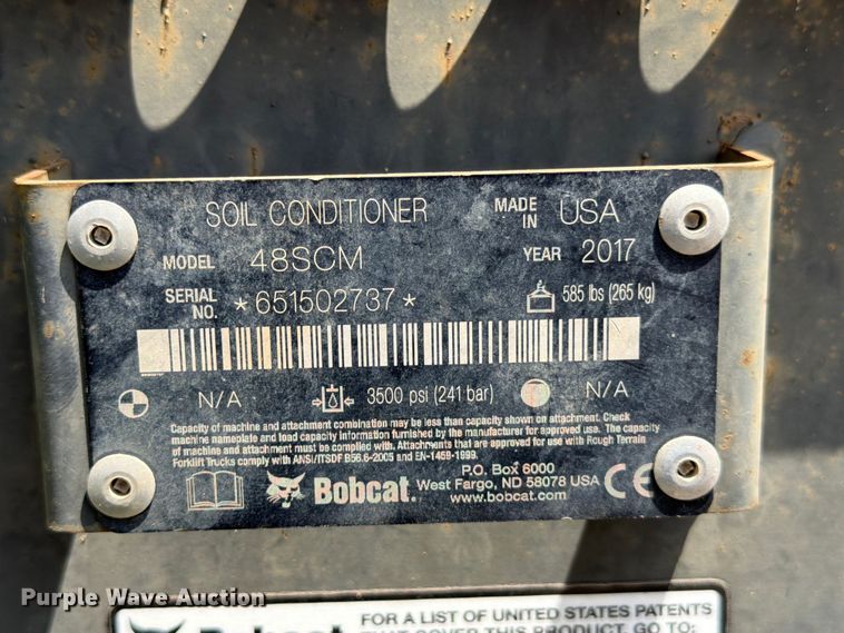 image for item FB8251 2072 Bobcat 48SCM skid steer soil conditioner