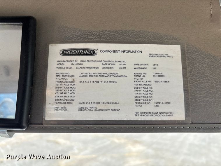 image for item FC1693 2017 Freightliner M2106 utility / service truck