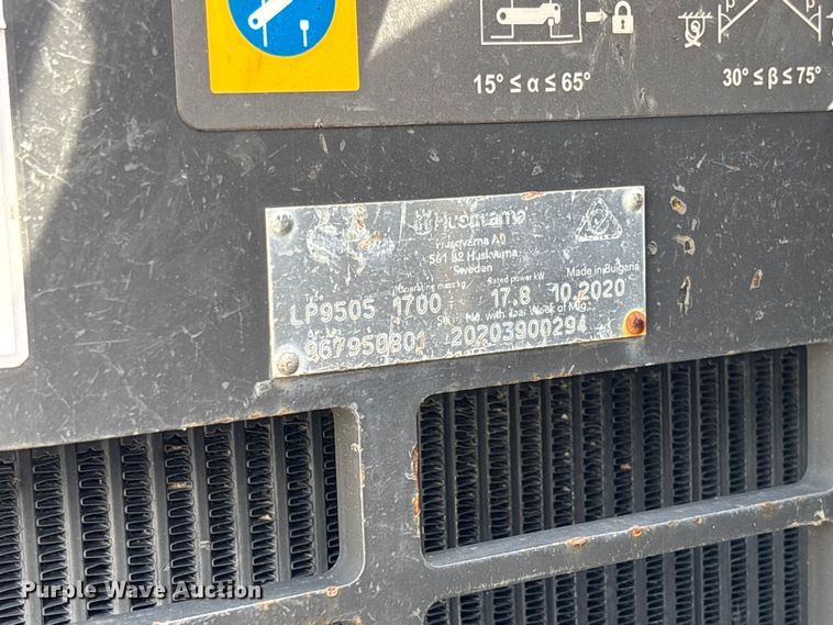 image for item FC1696 2020 Husqvarna LP9505 trench compactor