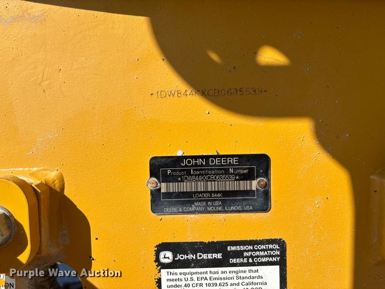 image for item FC1827 2011 John Deere 844K wheel loader