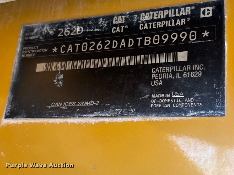 image for item FC1832 2019 Caterpillar 262D skid steer loader