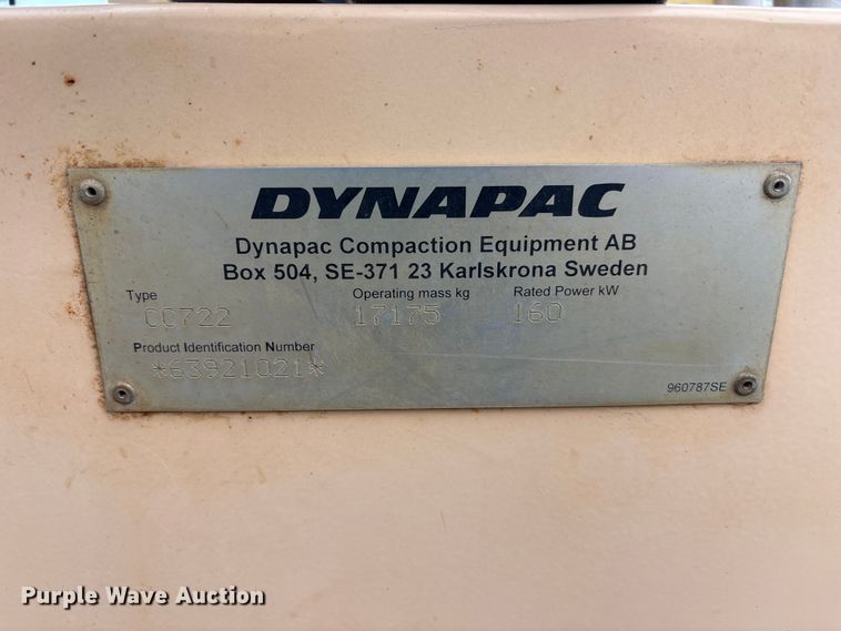 image for item FC2407 2005 Dynapac CC722 double drum vibratory roller