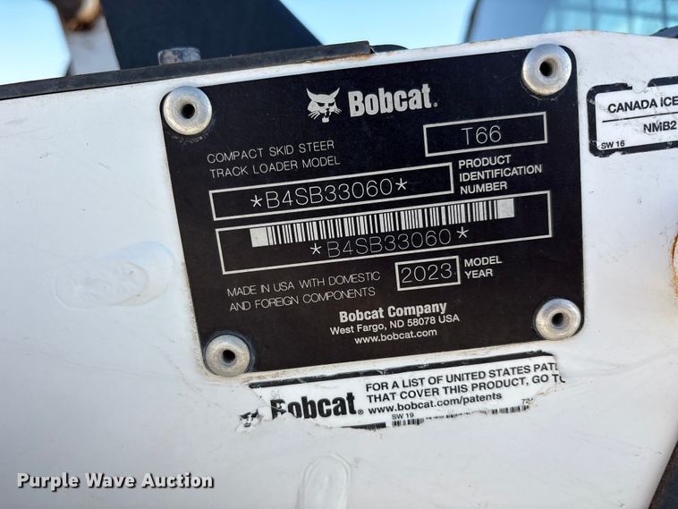 image for item FC2444 2023 Bobcat T66 skid steer loader