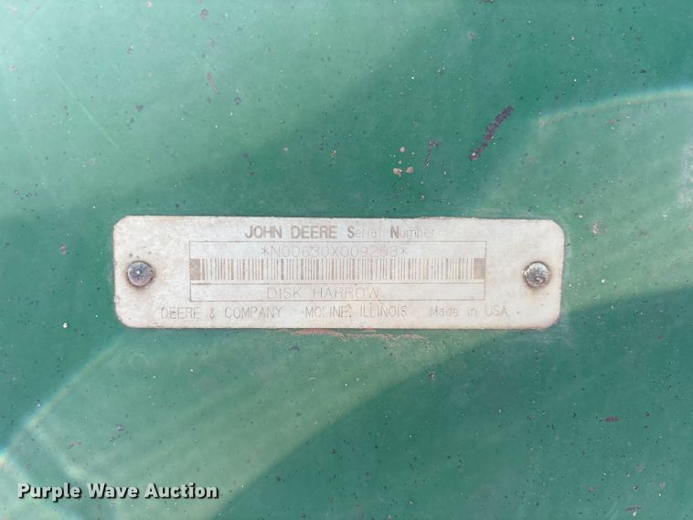 image for item FC2445 John Deere 630 disc plow tandem disk