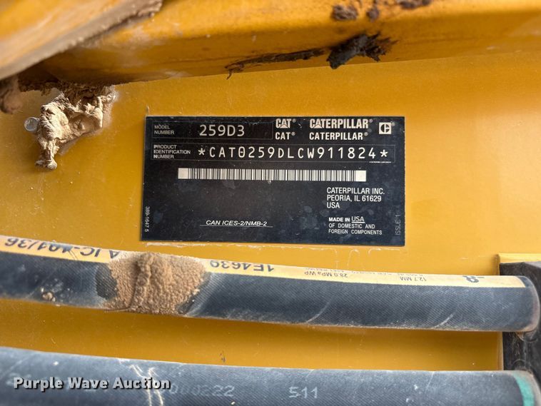 image for item FC2485 2021 Caterpillar 259D3 tracked skid steer loader