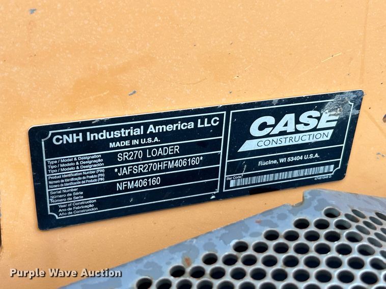 image for item FC2832 2015 Case SR270 skid steer loader