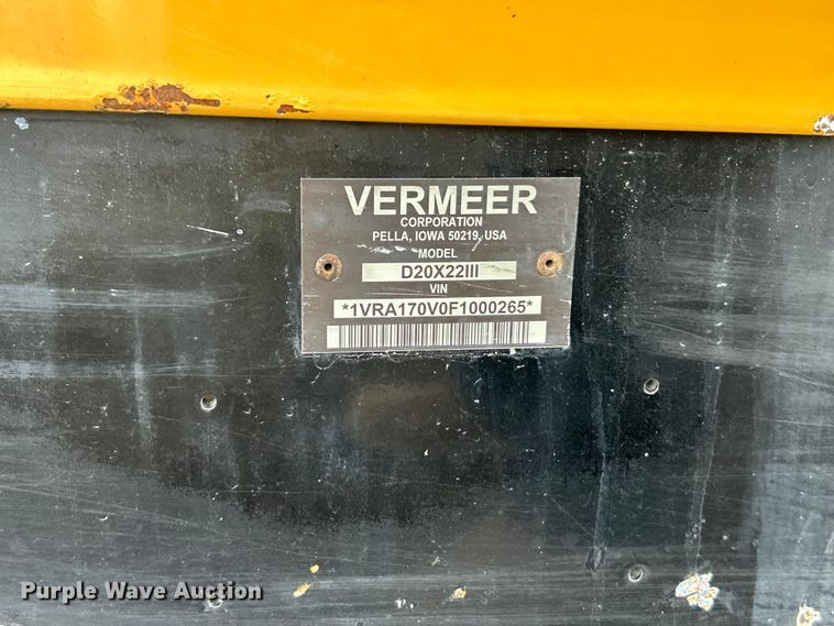 image for item FC2863 2015 Vermeer D20x22 Series III Navigator HDD directional boring unit