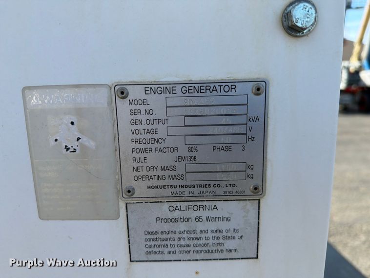 image for item FC3196 2013 Airmen PowerPro45 generator