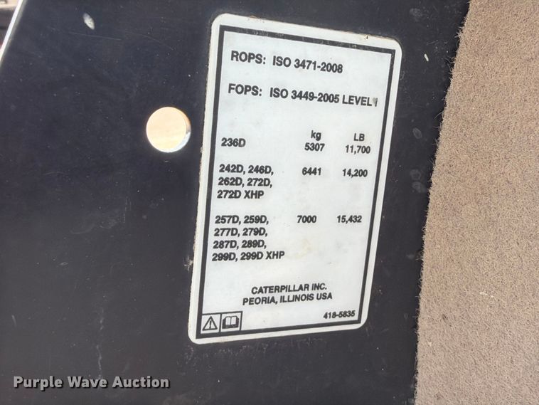 image for item FI0236 2014 Caterpillar 299D tracked skid steer loader
