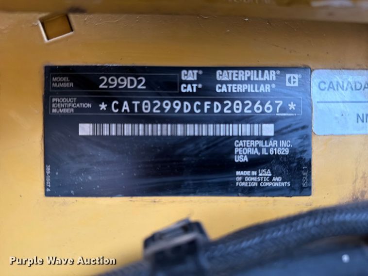 image for item FI0238 2017 Caterpillar 299D2 tracked skid steer loader