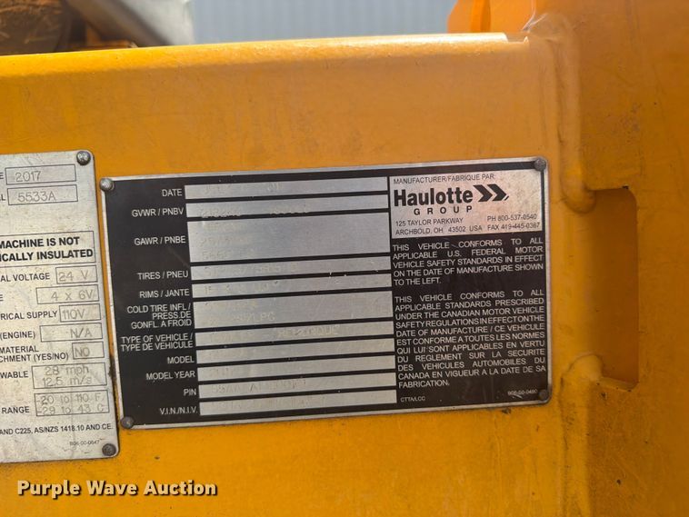 image for item FI0258 2017 Haulotte 5533A boom lift