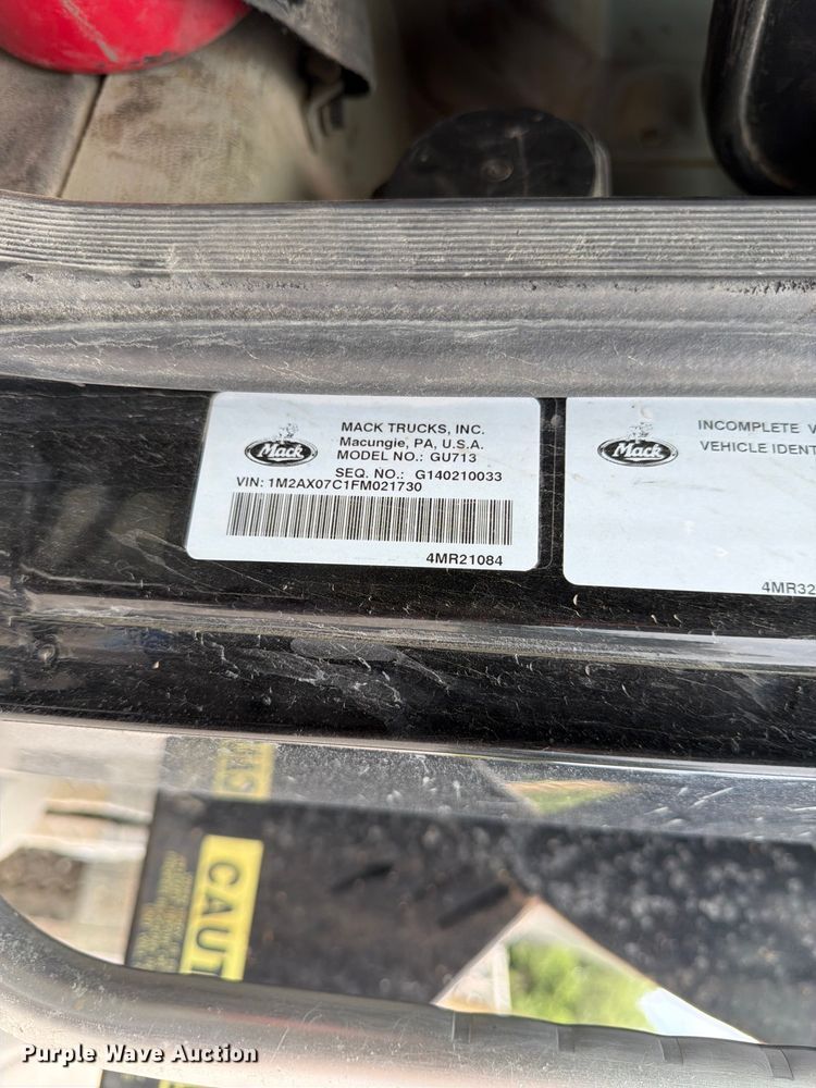image for item FK3132 2015 Mack GU dump truck