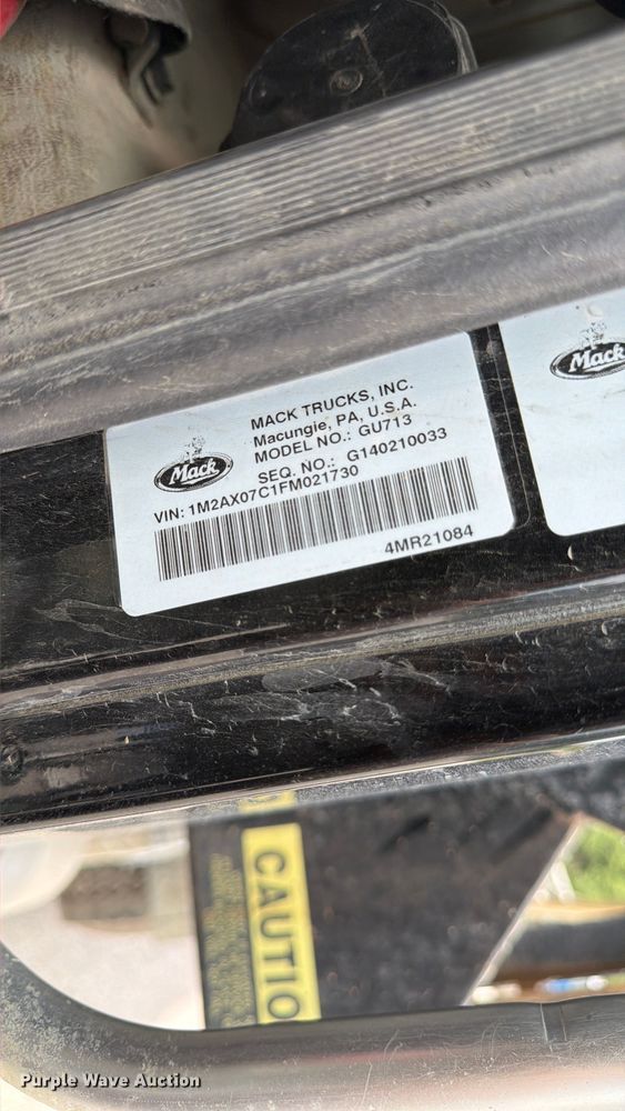image for item FK3132 2015 Mack GU dump truck
